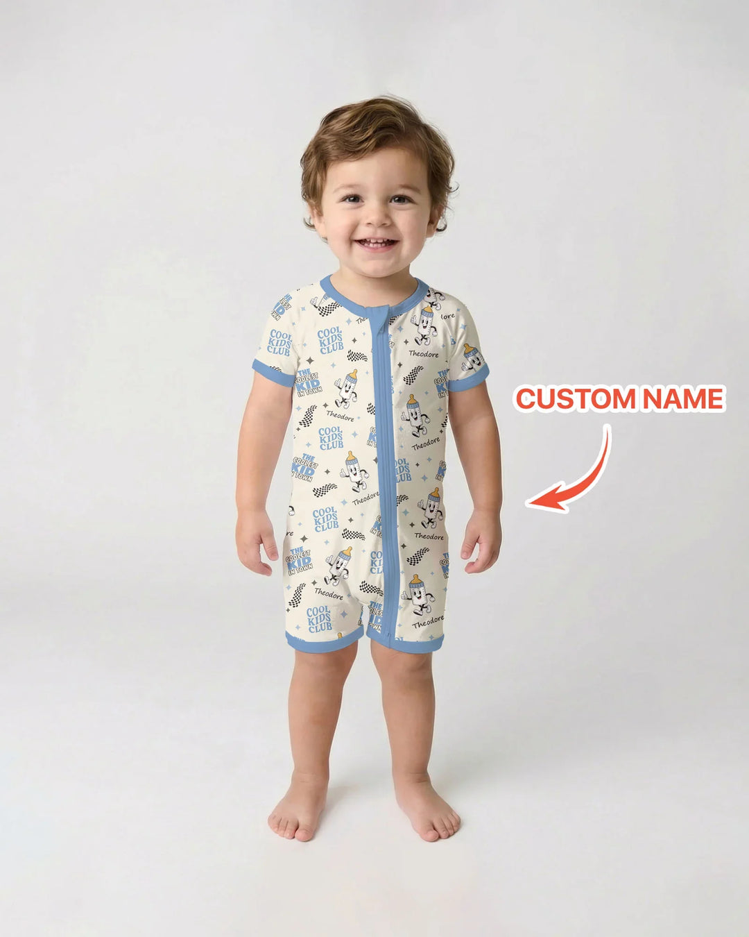 Custom Name Cool Club Daddy & Me Matching Bamboo Shorty Zippy