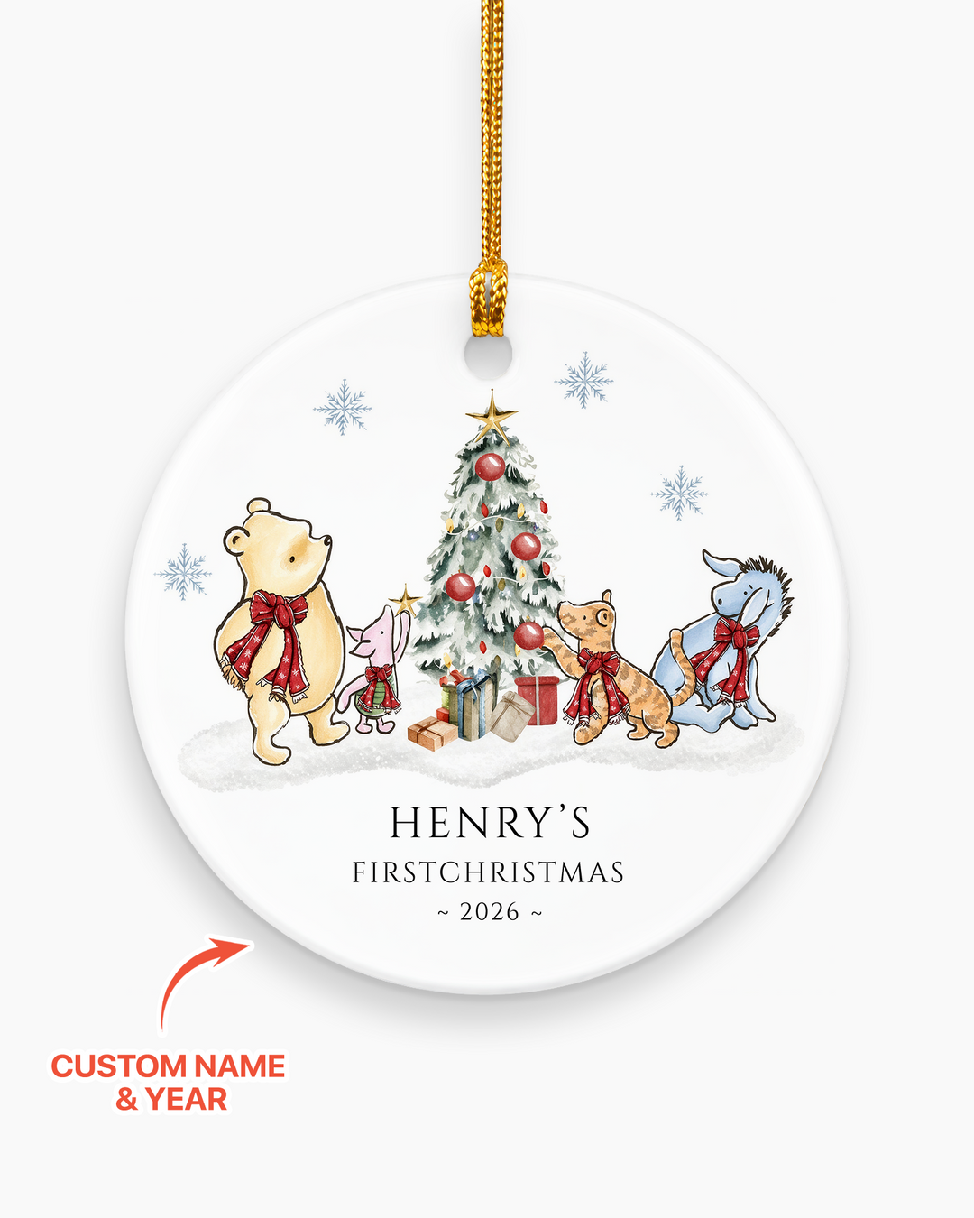 Classic Bear First Christmas Ceramic Ornament