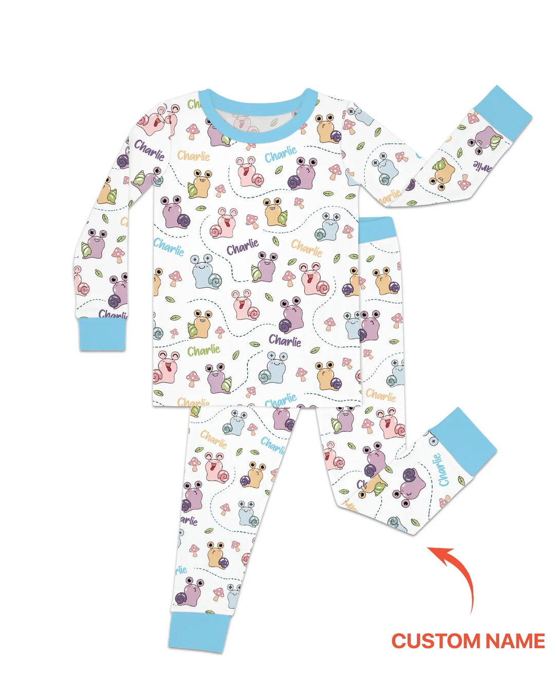 Custom Name Snailed it! Bamboo Two Piece Long Sleeve Pajama Set