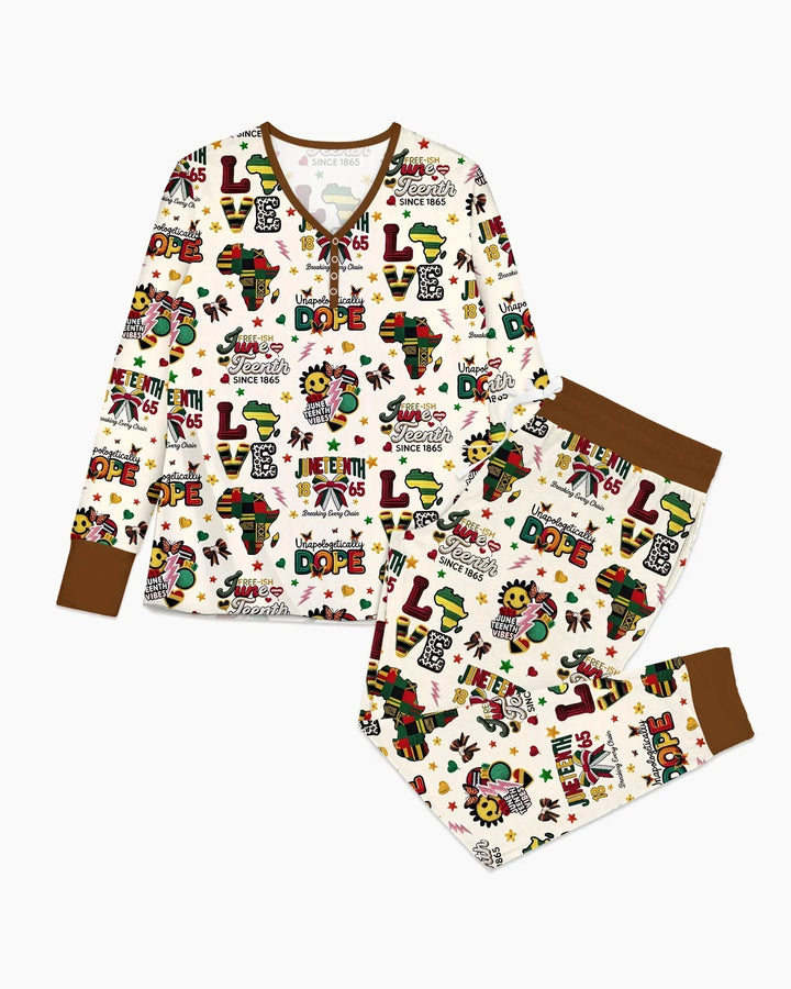 Juneteenth Breaking Every Chain Bamboo Women Pajama Set