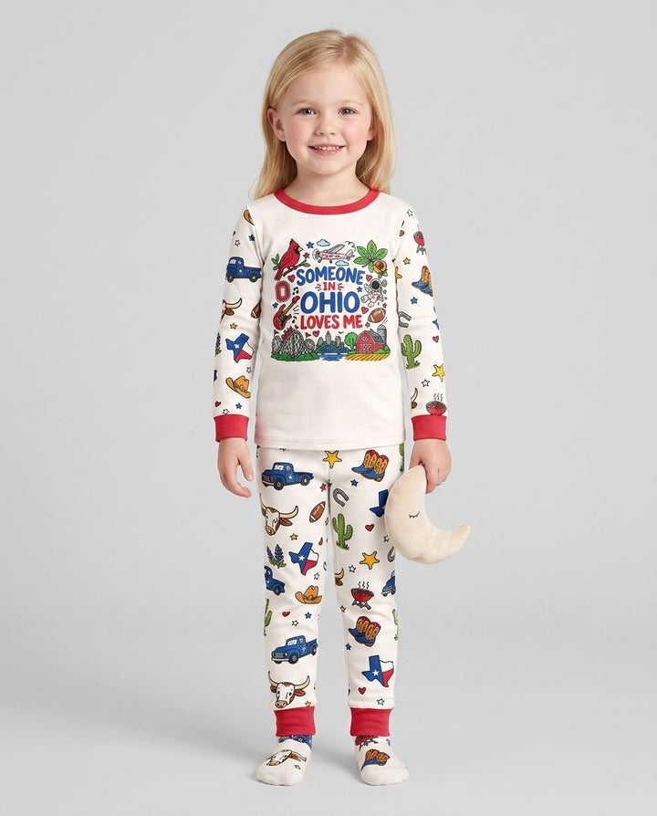 Someone in Ohio Loves Me Bamboo Two Piece Long Sleeve Pajama Set