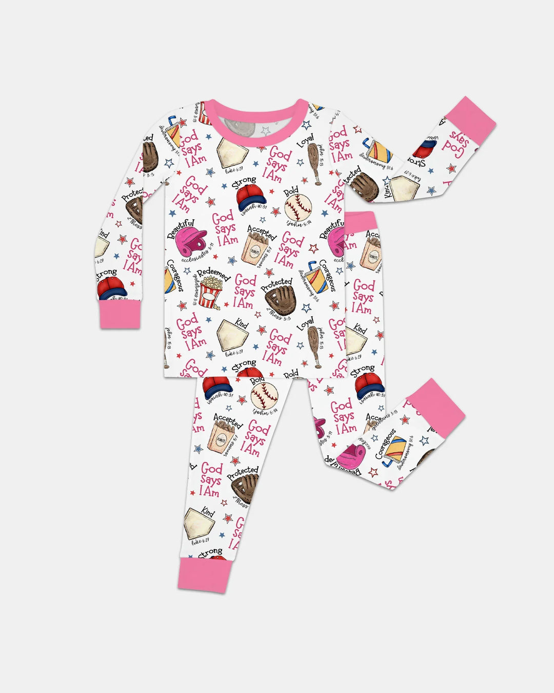 Christian Baseball Bamboo Two Piece Long Sleeve Pajama Set