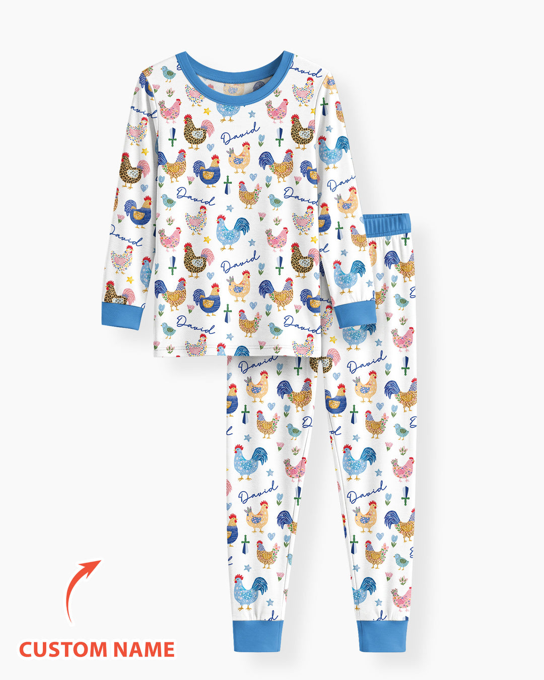 Cluck And Cozy Bamboo Two Piece Long Sleeve Pajama Set