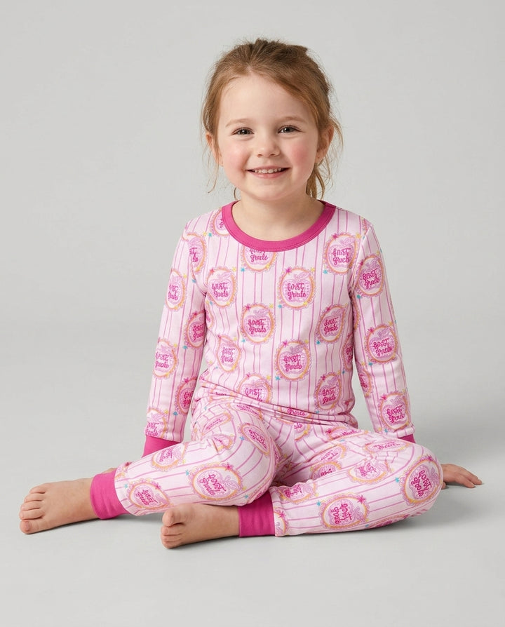 Custom Grade School Sweetie Bamboo Two Piece Long Sleeve Pajama Set