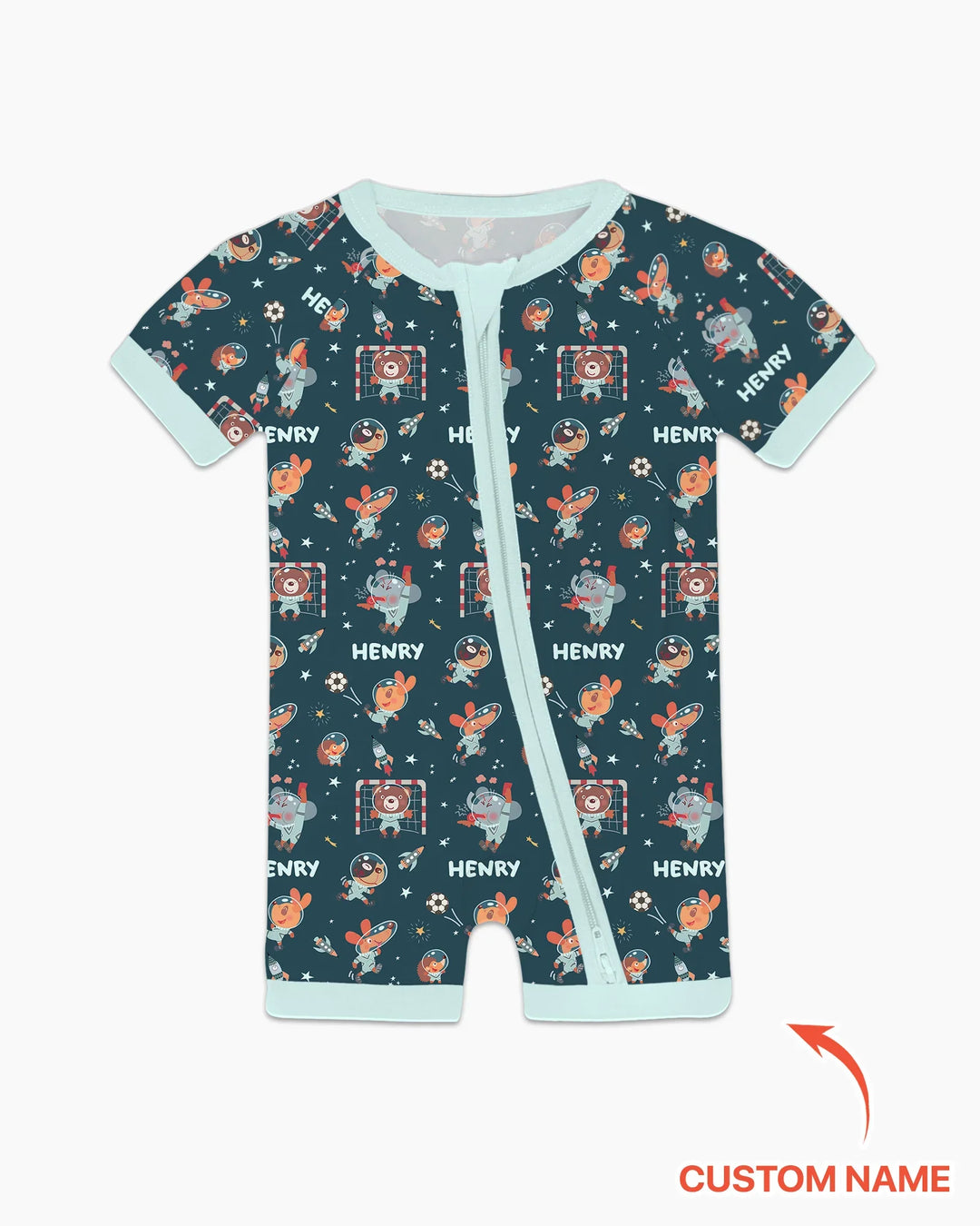 Space Soccer Bamboo Shorty Zippy