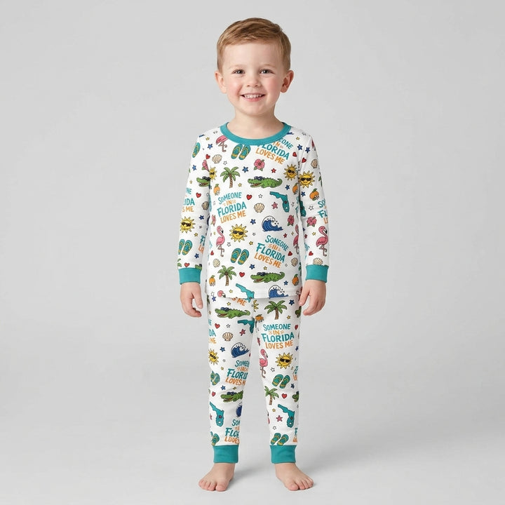 Someone in Florida Loves Me Bamboo Two Piece Long Sleeve Pajama Set