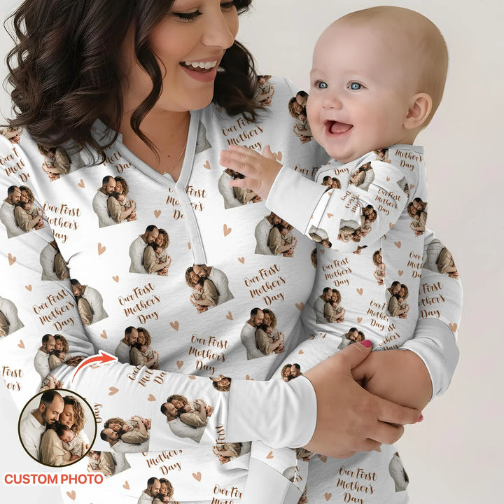 Custom Photo Our First as Parents Bamboo Convertible Zippy
