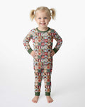 Christmas Felt Patchwork Bamboo Two Piece Long Sleeve Pajama Set