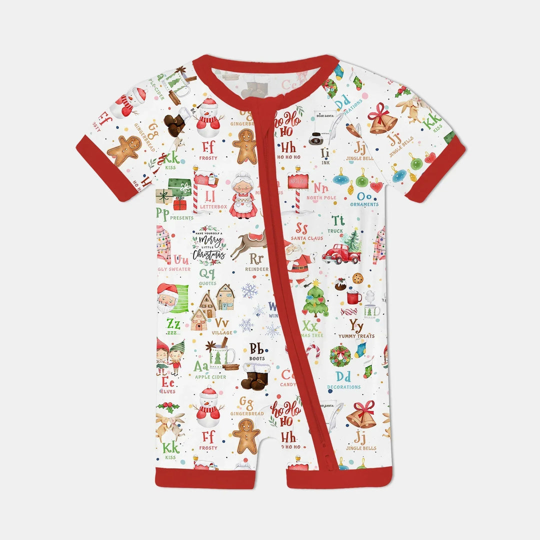 Christmas Alphabet Bamboo Shorty Zippy