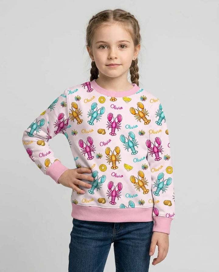 Custom Name Crawfish Crew Bamboo Crewneck Sweatshirt