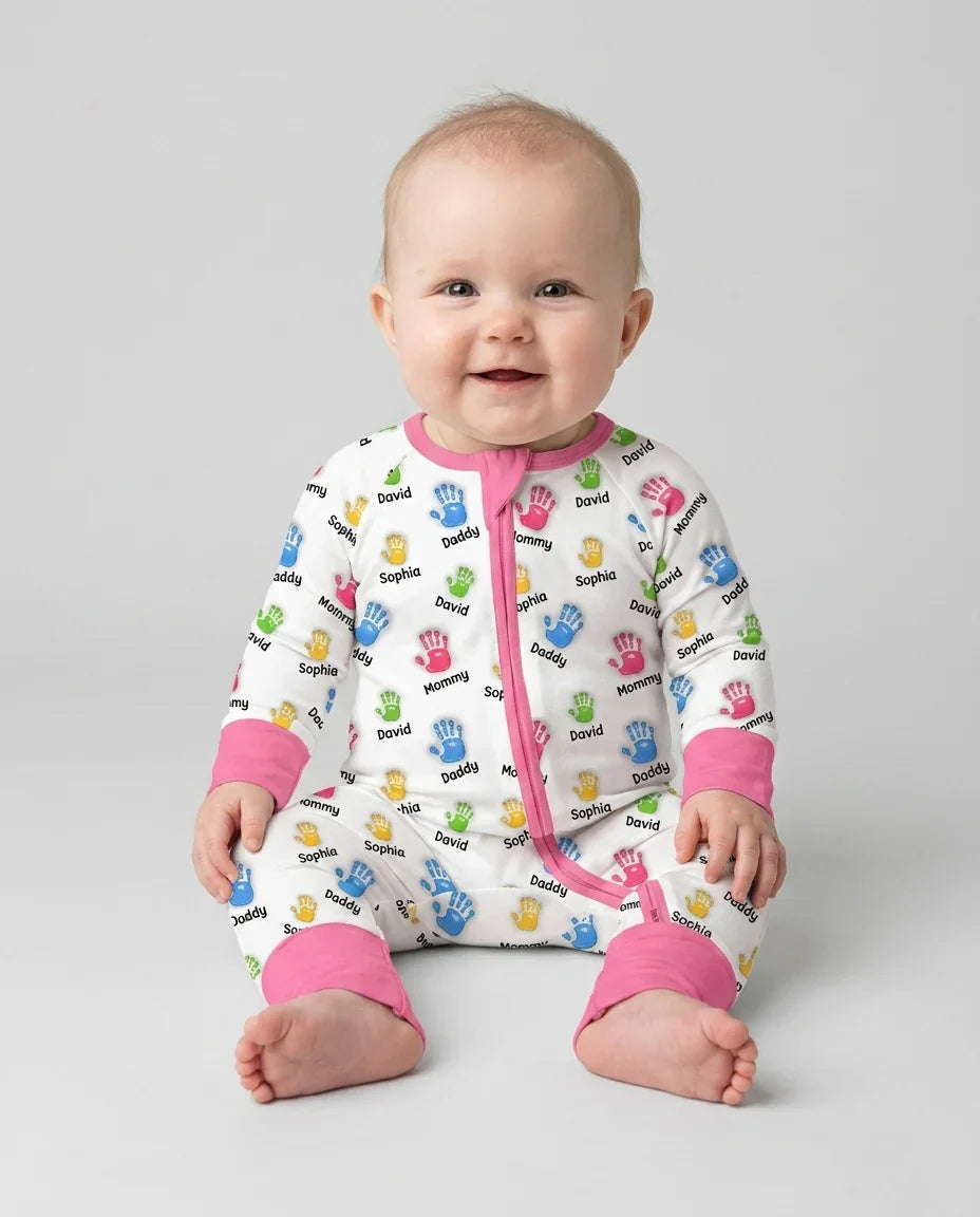 First Mother Day - Handprints Bamboo Convertible Zippy
