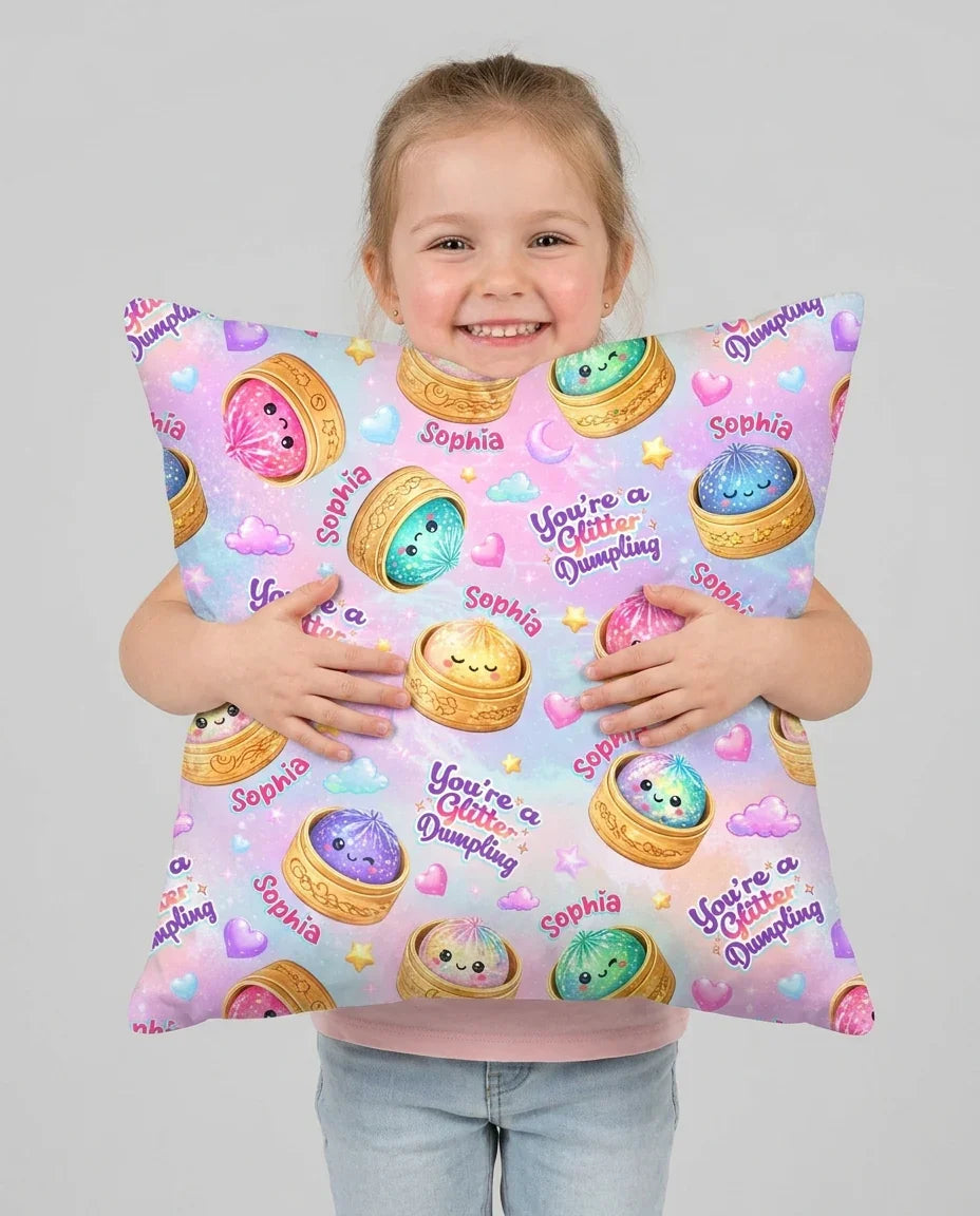 Custom Name You're A Glitter Dumpling Bamboo Pillow Case