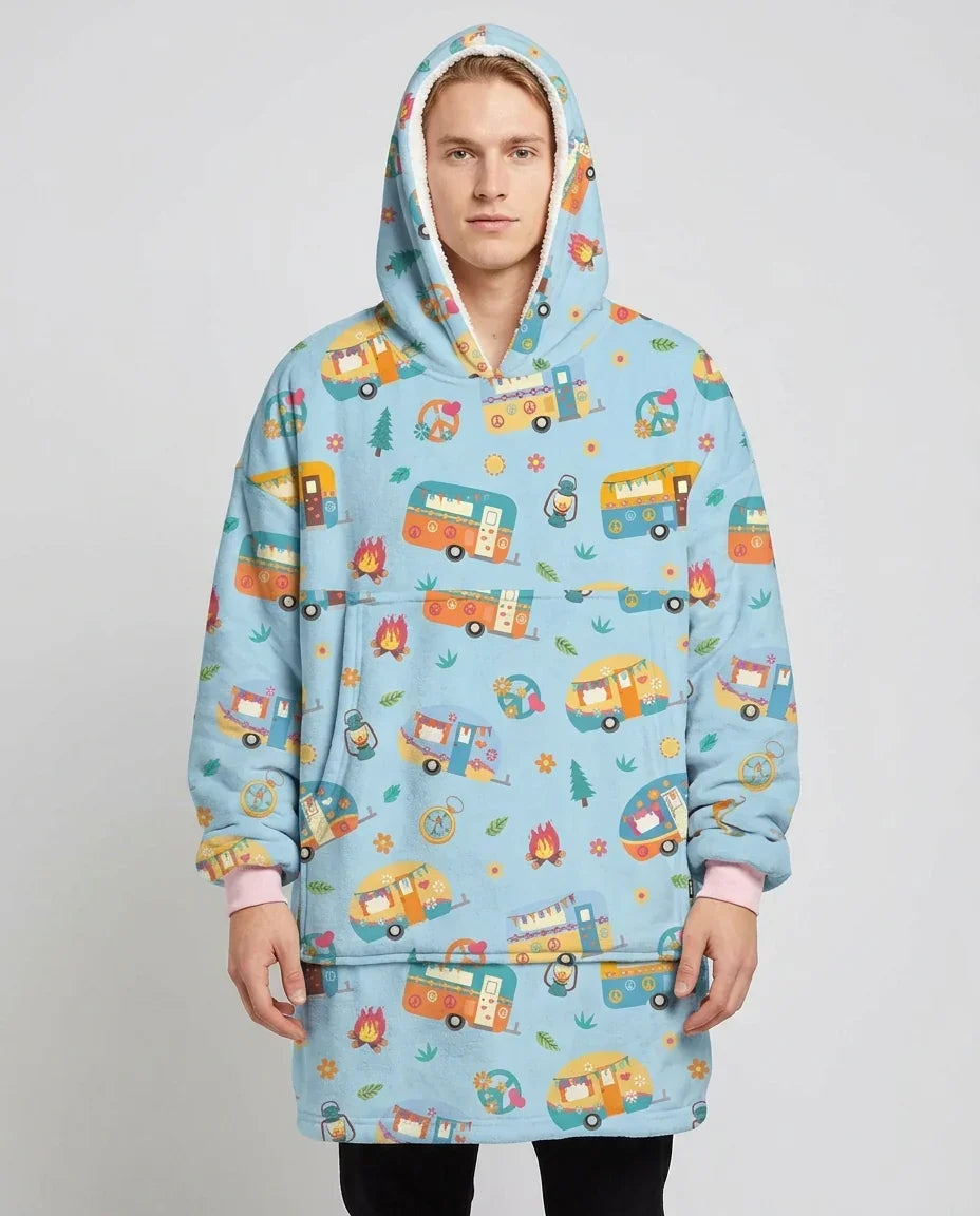 Happy Little Camper Bamboo Blanket Hoodie