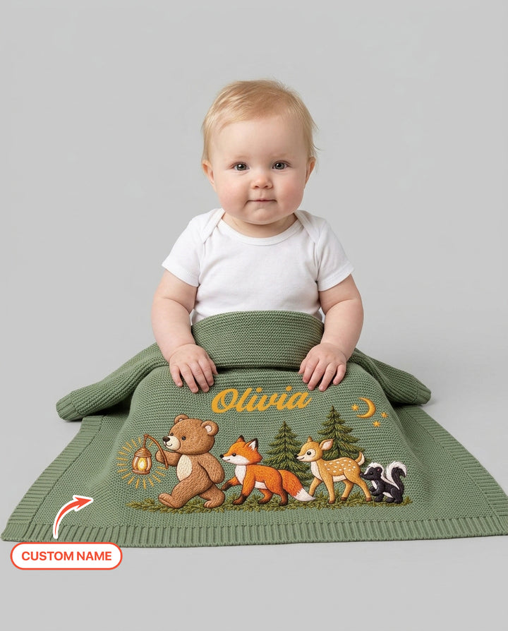 Little Woodland Adventure Baby Cotton Blanket