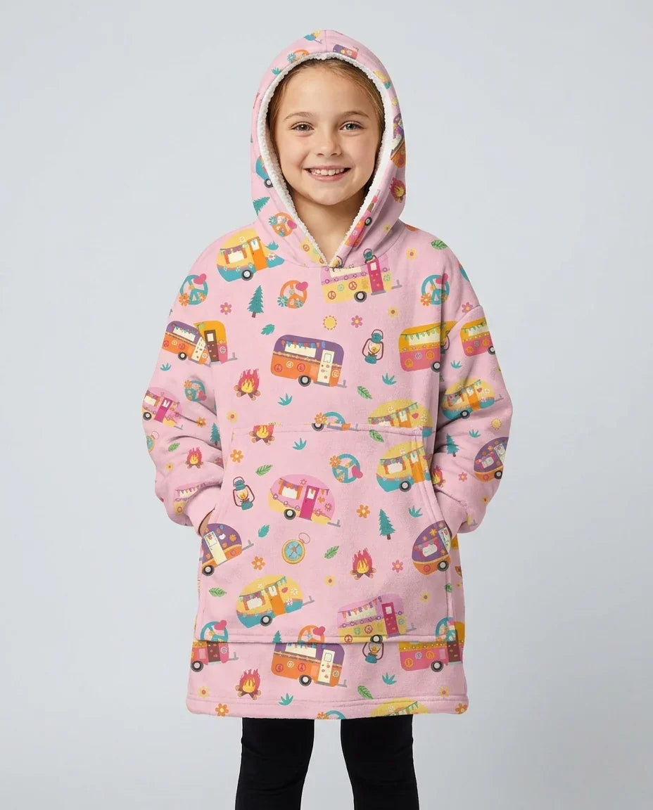 Happy Little Camper Bamboo Blanket Hoodie