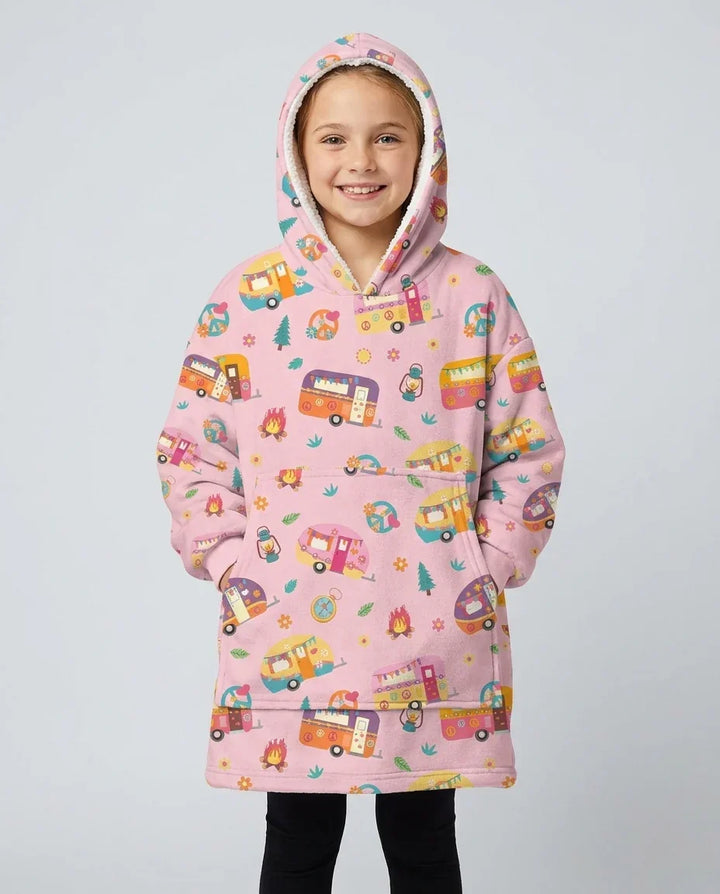 Happy Little Camper Bamboo Blanket Hoodie