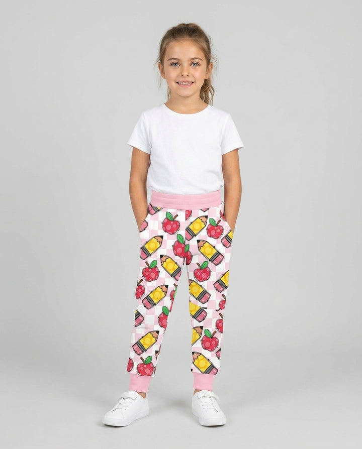 Checkered Apple Scribbles Bamboo Jogger