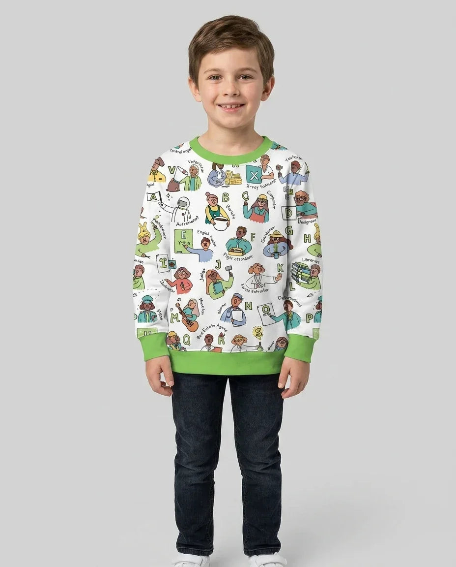 Jobs Alphabet Bamboo Crewneck Sweatshirt