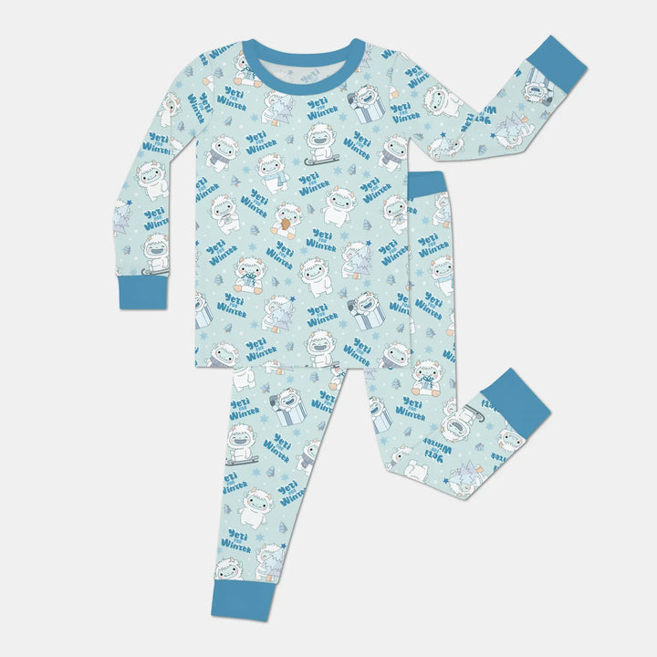 Yeti for Winter Bamboo Two Piece Long Sleeve Pajama Set