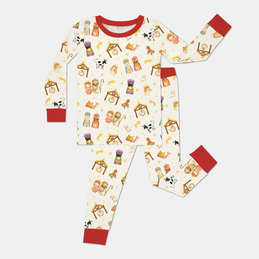 Away In A Manger Bamboo Two Piece Long Sleeve Pajama Set