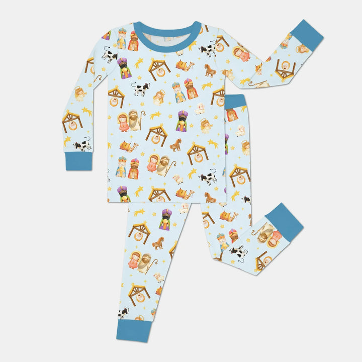 Away In A Manger Bamboo Two Piece Long Sleeve Pajama Set