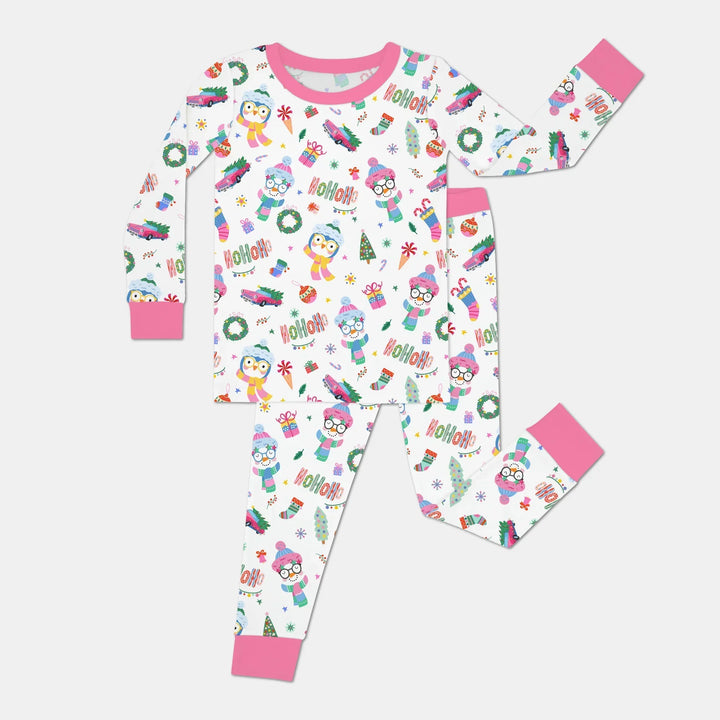 Bright Christmas Bamboo Two Piece Long Sleeve Pajama Set
