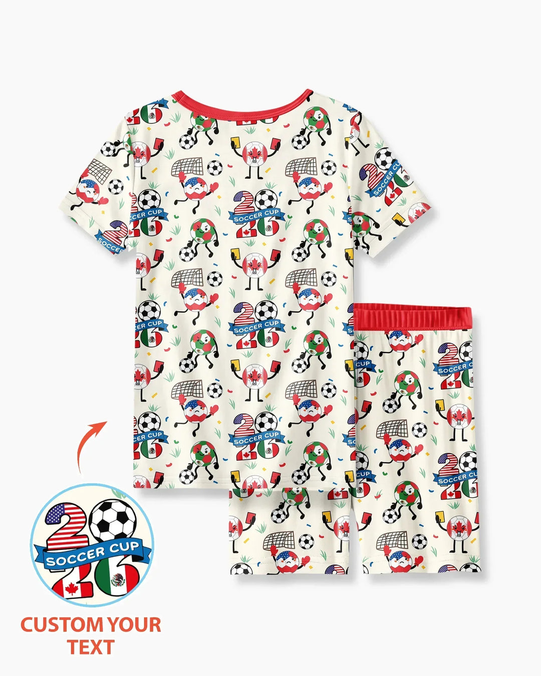 Soccer Squad 2026 Bamboo Two Piece Short Sleeve Shorts Pajama Set