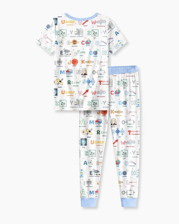 The Physics Alphabet Bamboo Two Piece Short Sleeve Pajama Set