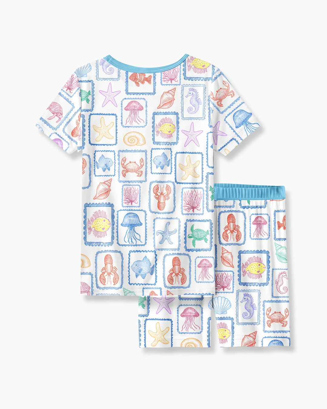 Coastal Treasures Family Matching Bamboo Two Piece Short Sleeve Shorts Pajama Set