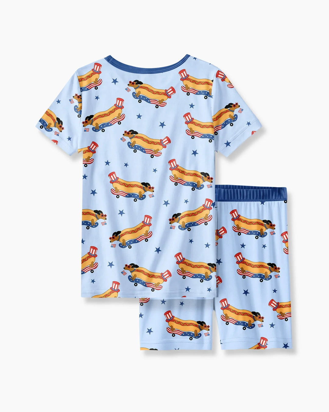 American Hot Dog Bamboo Two Piece Short Sleeve Shorts Pajama Set