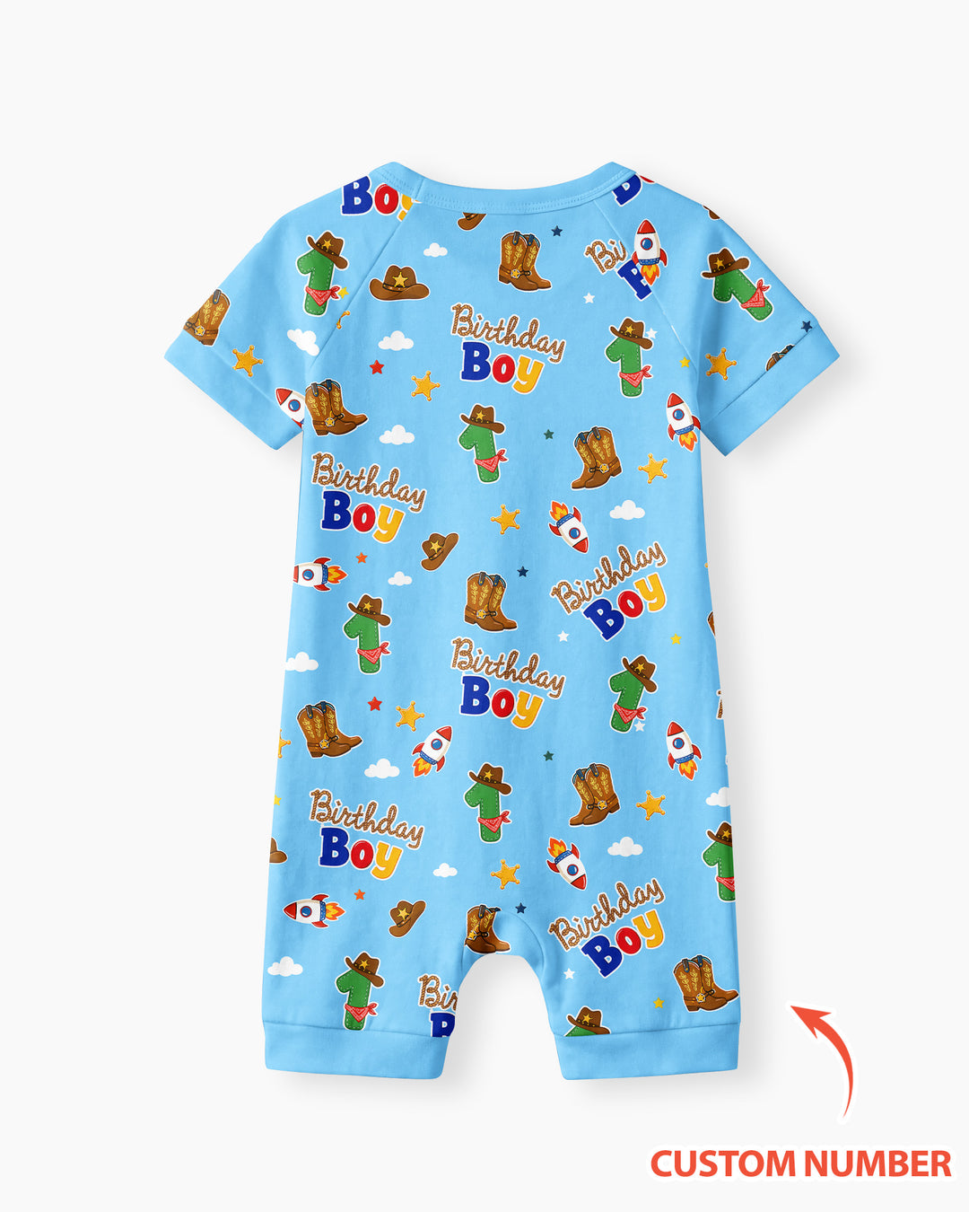 Custom Birthday Western Boy Bamboo Shorty Zippy
