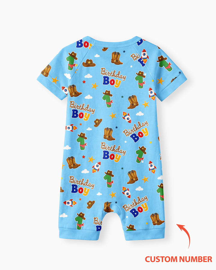 Custom Birthday Western Boy Bamboo Shorty Zippy