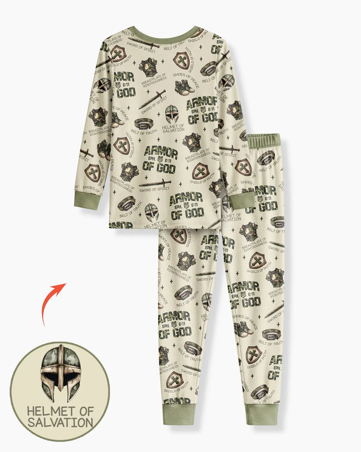 Camo Armor Of God Bamboo Two Piece Long Sleeve Pajama Set
