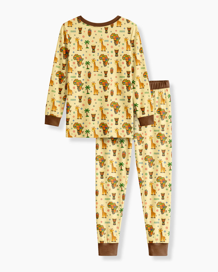 African Culture Bamboo Two Piece Long Sleeve Pajama Set