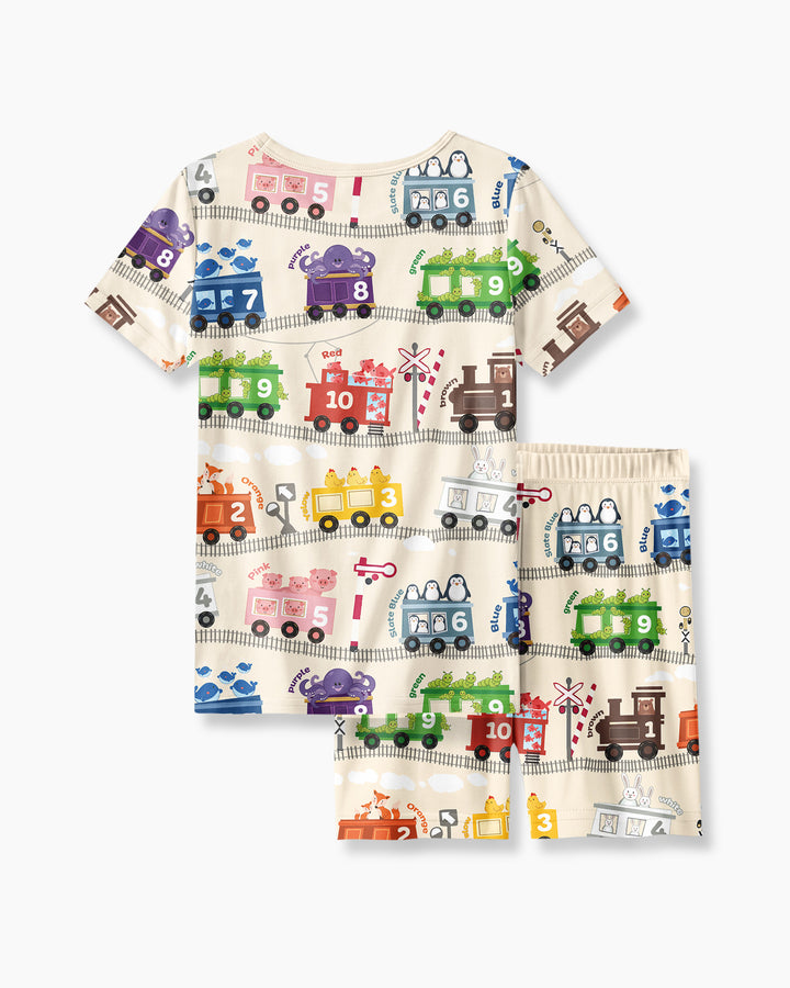 Template Bamboo Two Piece Short Sleeve Shorts Pyjamas Set