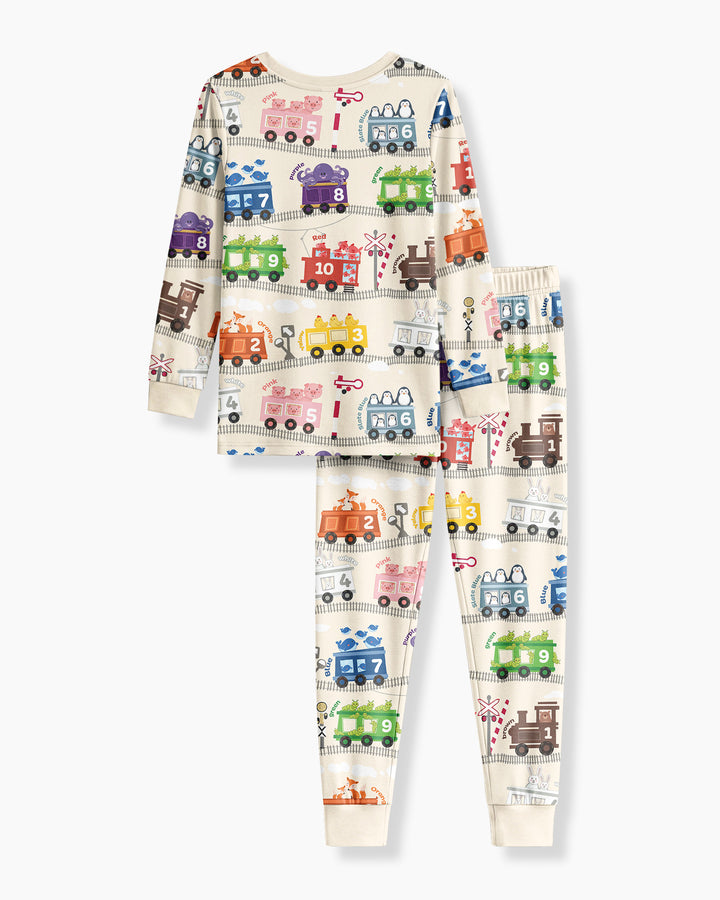Template Bamboo Two Piece Long Sleeve Pyjamas Set