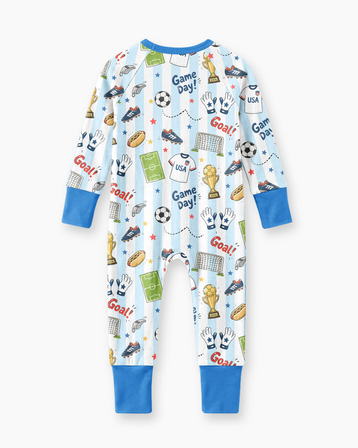 Striped Soccer Game Day Family Matching Bamboo Convertible Zippy