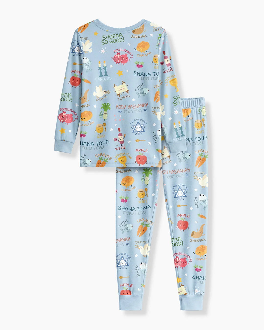 Family Rosh Hashanah Matching Bamboo Two Piece Long Sleeve Pajama Set