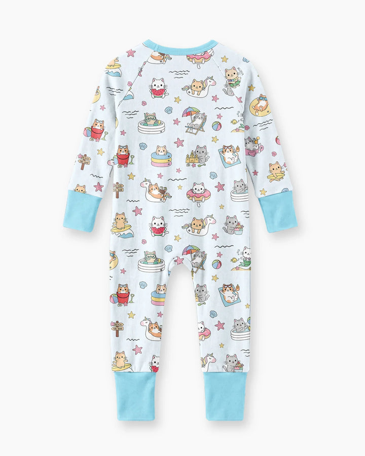 Kawaii Cats Summer Vacation Bamboo Convertible Zippy