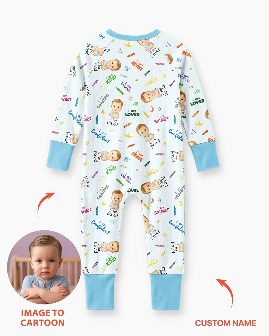 Kids Affirmations Custom  Bamboo Convertible Zippy