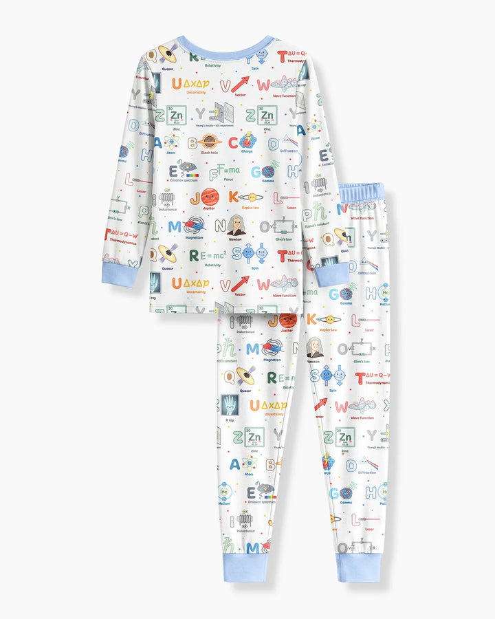 The Physics Alphabet Bamboo Two Piece Long Sleeve Pajama Set