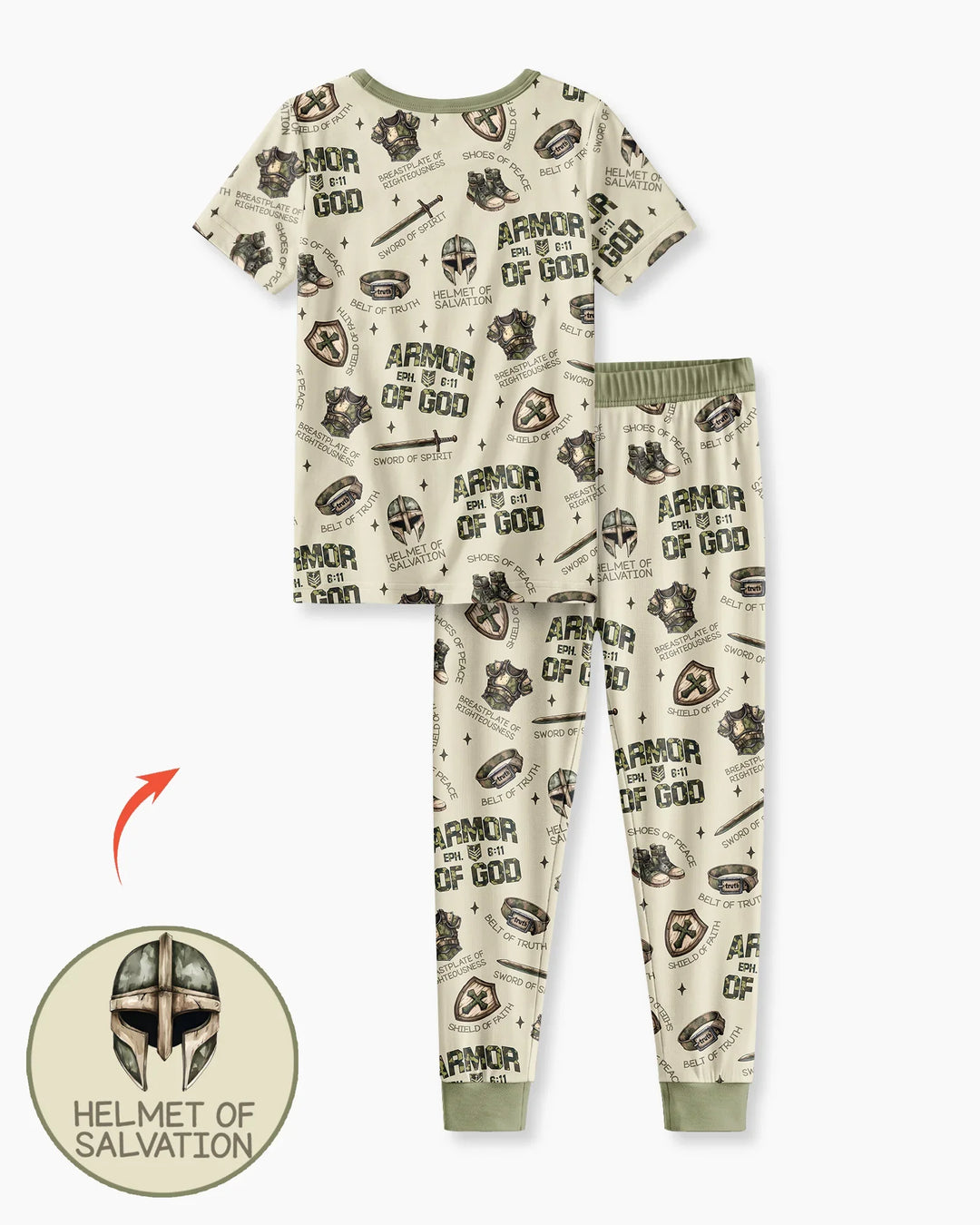 Camo Armor Of God Bamboo Two Piece Short Sleeve Pajama Set