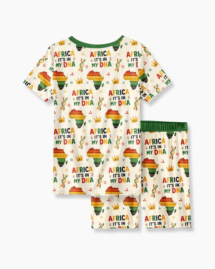 Africa It's In My DNA Bamboo Two Piece Short Sleeve Shorts Pajama Set
