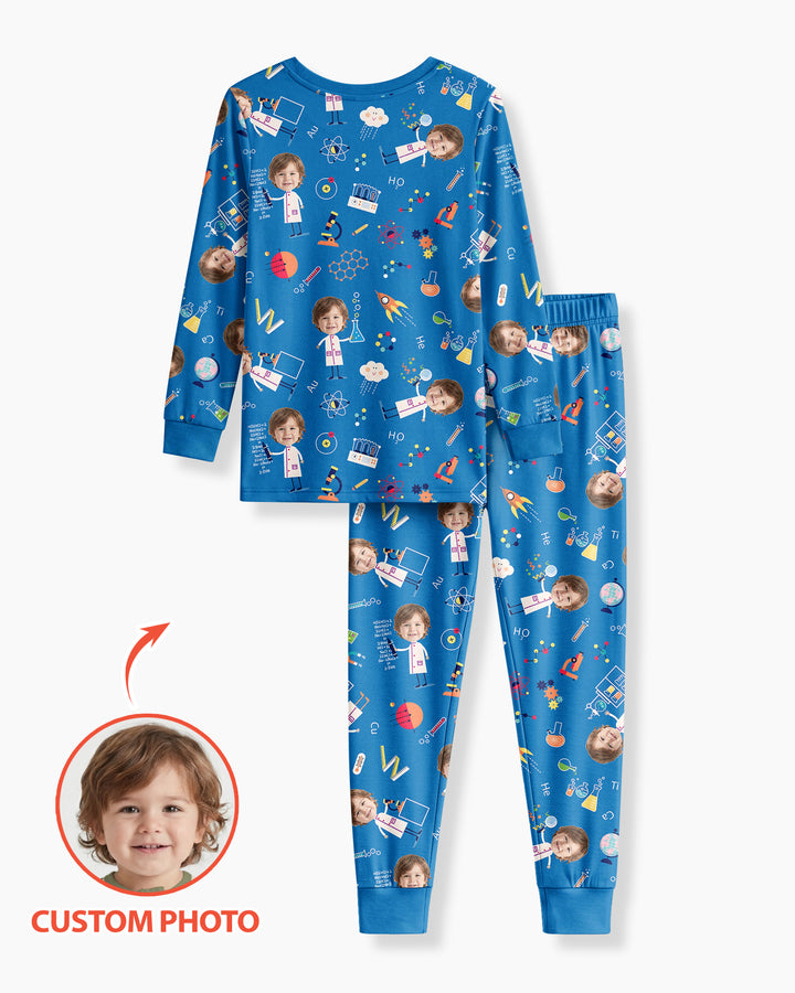 Custom Image Chemical Laboratory Bamboo Two Piece Long Sleeve Pajama Set