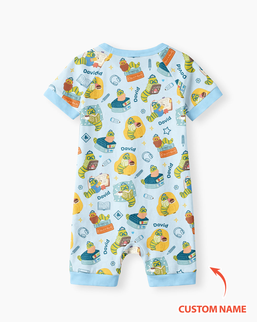 Little Book Worm Family Matching Bamboo Shorty Zippy