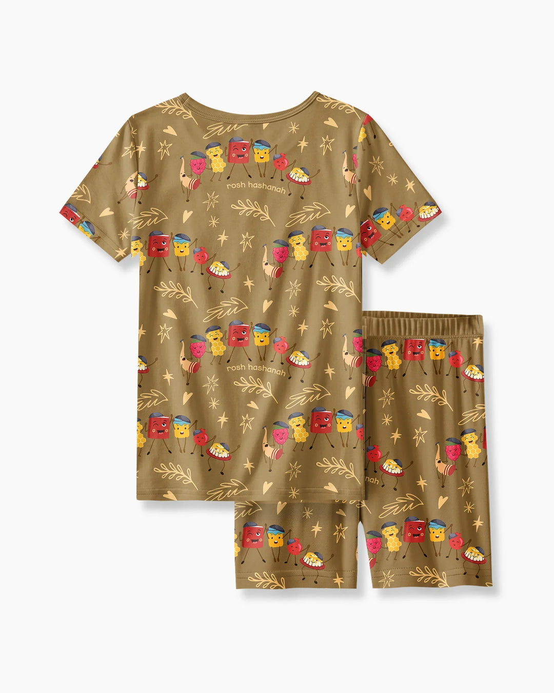 Let's Celebrate Rosh Hashanah Bamboo Two Piece Short Sleeve Shorts Pajama Set