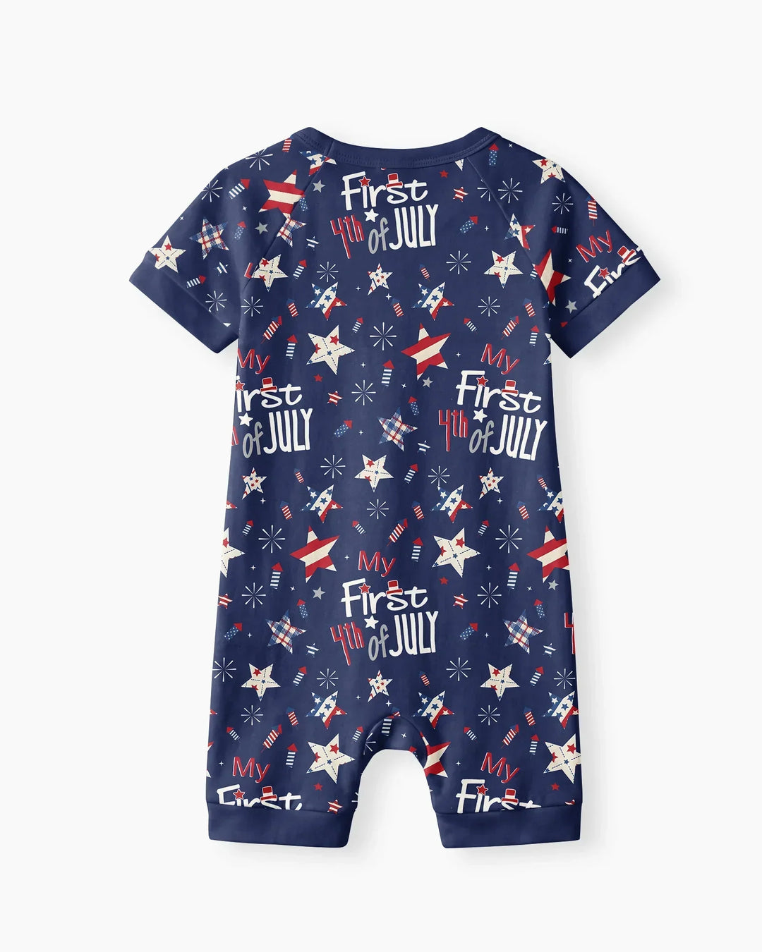 My First 4th of July Star Striped  Bamboo Shorty Zippy