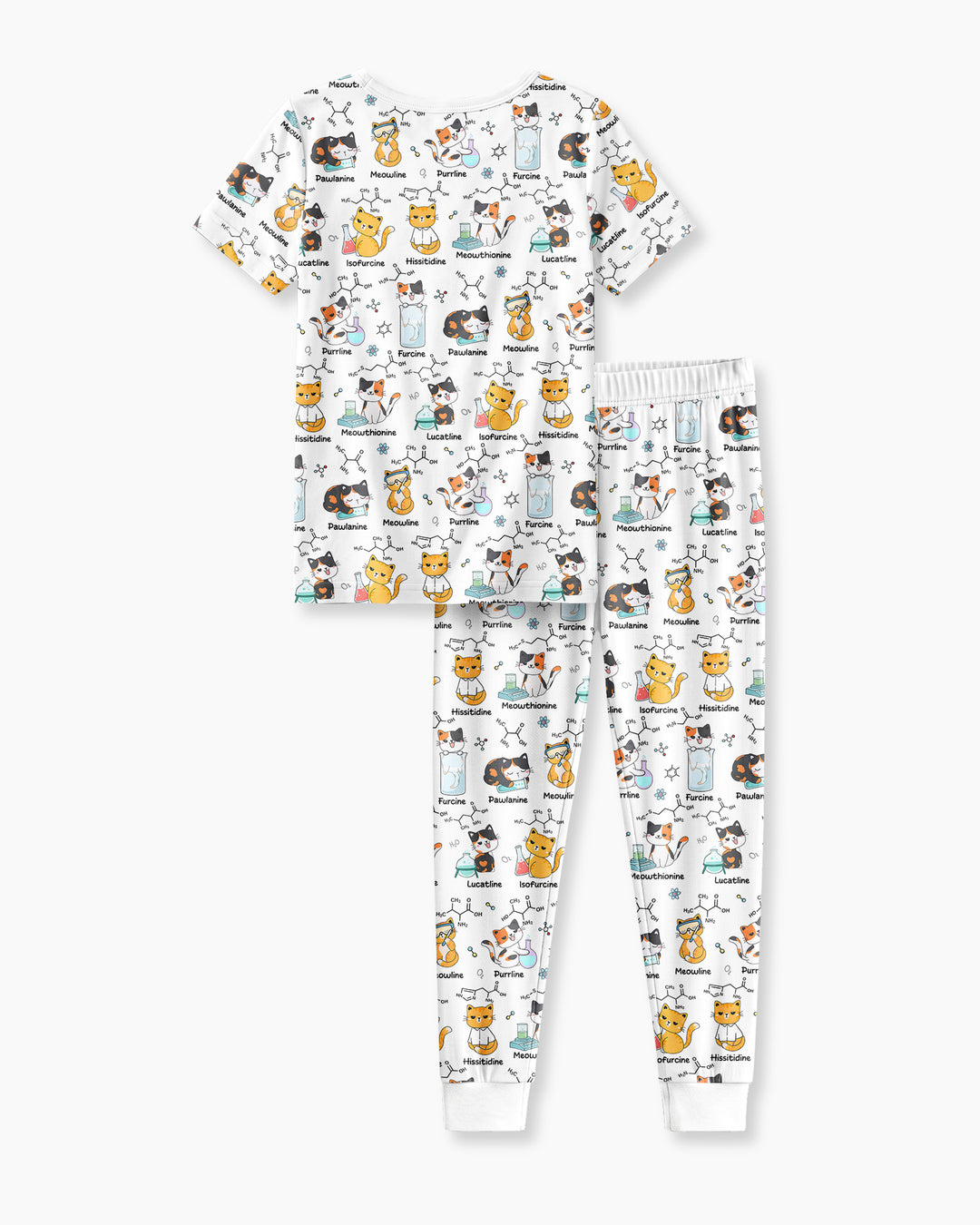 Biochemistry Cat Bamboo Two Piece Short Sleeve Pajama Set