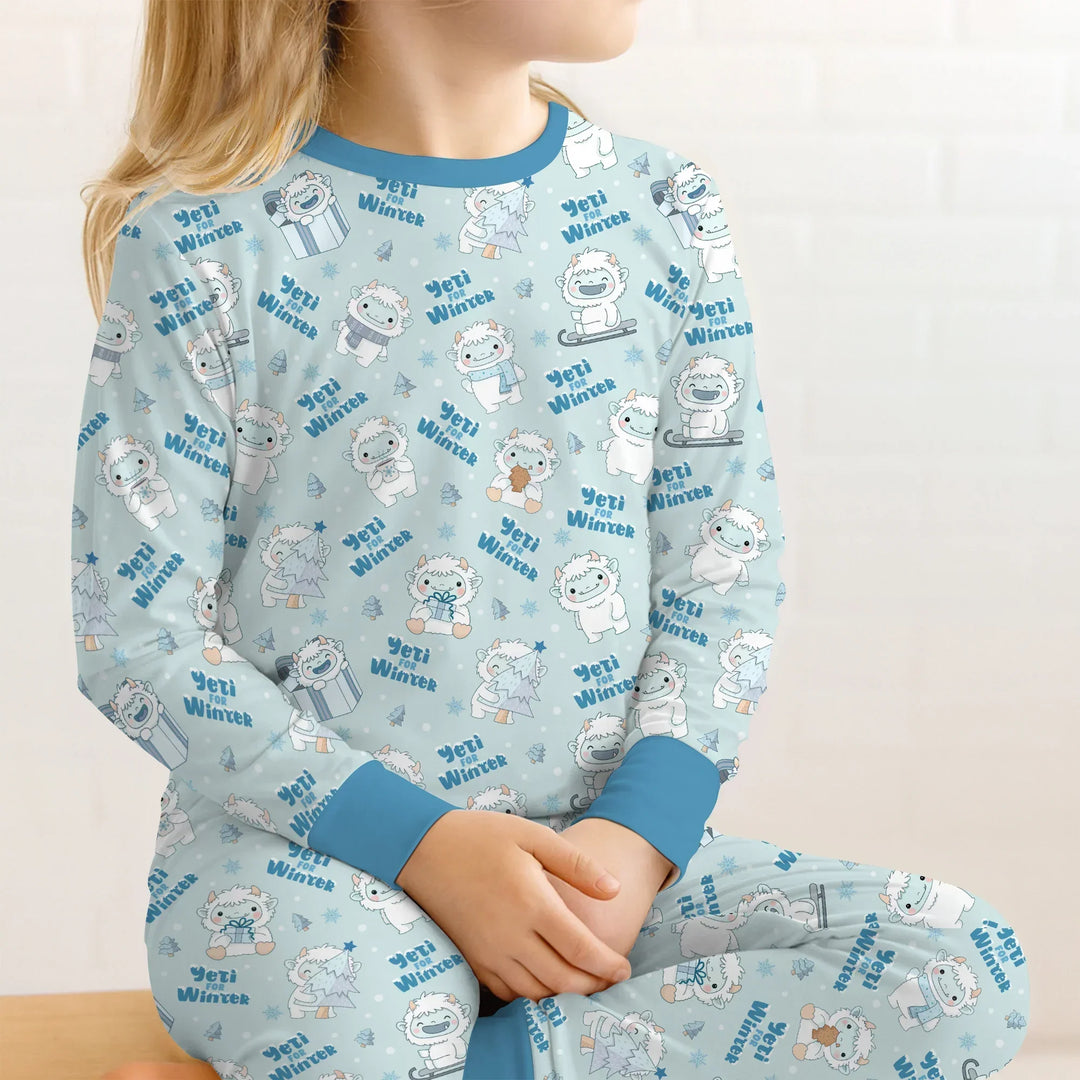 Yeti for Winter Bamboo Two Piece Long Sleeve Pajama Set
