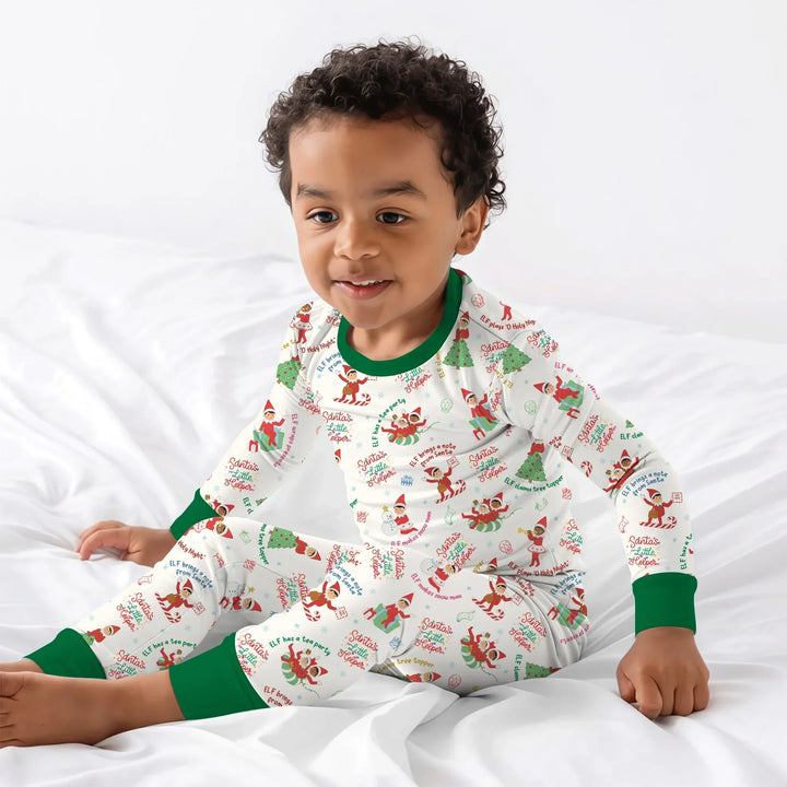 Christmas Elf Bamboo Two Piece Long Sleeve Pajama Set